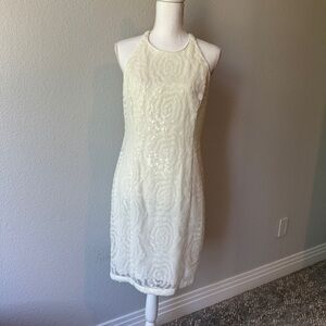 GORGEOUS Calvin Klein White Beaded Dress